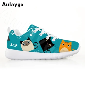 

Aulaygo 3D Cartoon Standing Cat Printing Children's Sneakers For Boys Girls Outdoor Sports Comfortable Lace Up Custom Footwear