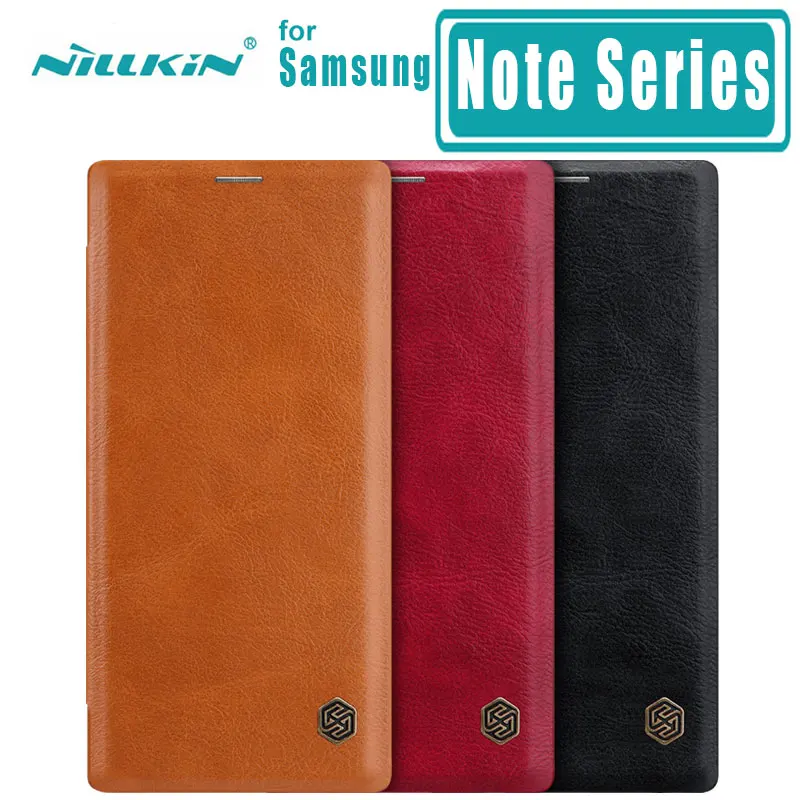 Чехол для Samsung Galaxy Note 10 Plus кожаный флип-чехол Nillkin с отделением карт задняя крышка 9