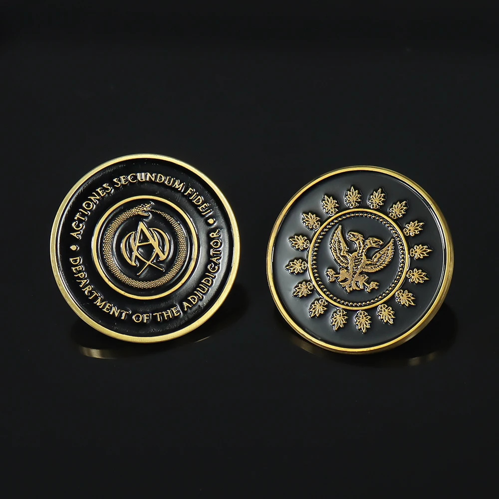 John Wick Movie Gold Coin Cosplay Continental Hotel Card Adjudicator Black Medallion Keanu Reeves Fans Collection Props