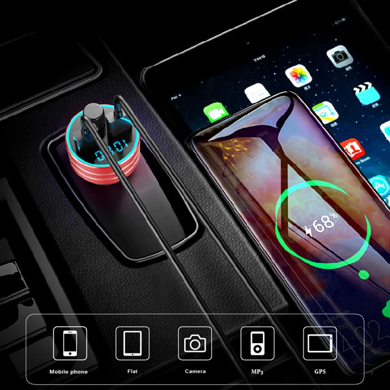 Автомобильный аудио mp3-плеер Bluetooth fm-передатчик с QC 3,0 Dual USB зарядное устройство VH99