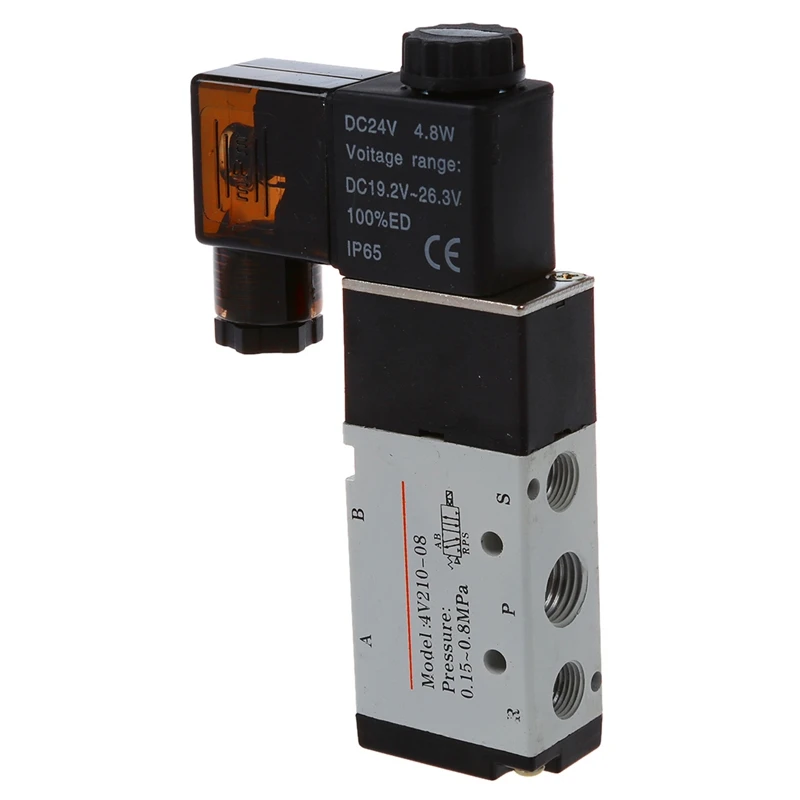 

4V210-08 DC 24V 2 Position 5 Way Pneumatic Solenoid Valve