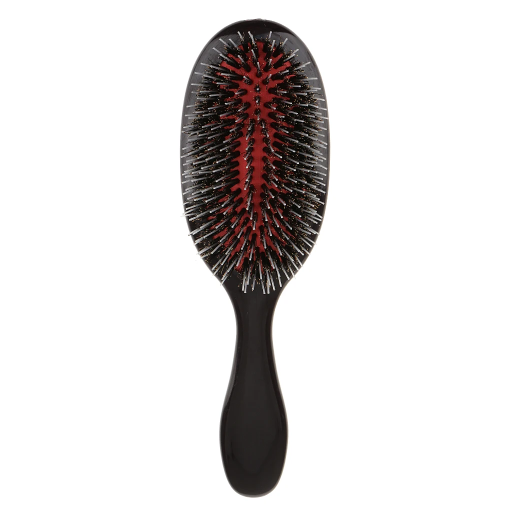Professional Salon Home Hair Extension Wig Brush Backcombing Cushion Styling Tool Back Comb Black DETANGLING & ANTI-STATIC