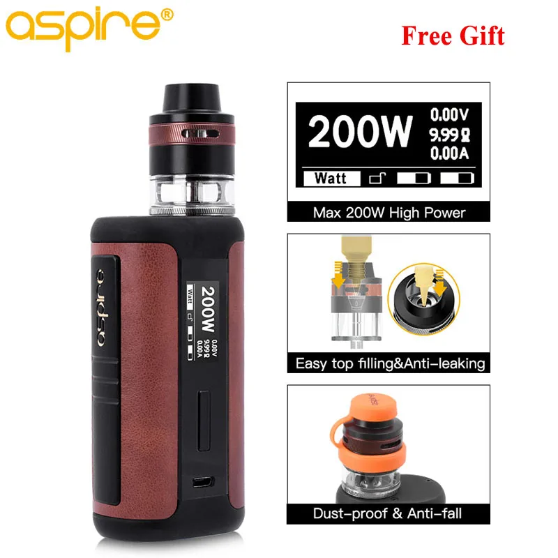 200W Box Mod Vaper Aspire Speeder Revvo Vape Kit 3.6ml/2ml Tank Atomizer ARC Coil 510 Thread Electronic Cigarettes Vaporizador