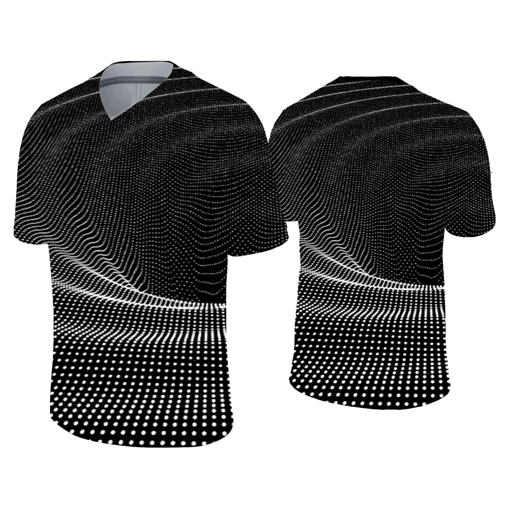 

Men's High Quality Oversized T-shirt Comfortable 3D Geometric Graphic V-neck Printed V-neck Top Short Sleeve Harajuku t-shirts