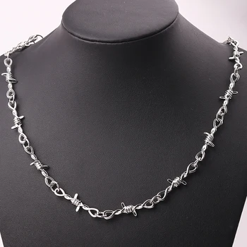 

Gothic Short Chain Exaggerated Necklace Punk Style Barbed Wire Brambles Link Chain Choker Gifts for Friends Collares de Moda