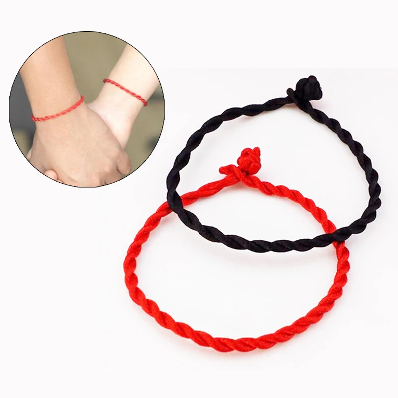 Pulsera de hilo rojo de piezas Unisex, brazalete de negra y regalo, joyería hecha a mano - AliExpress Joyería y accesorios