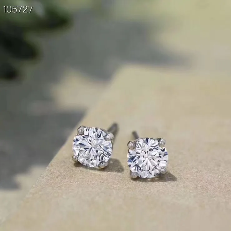 

TFE02 925 Sterling silver stud earrings classic 4prongs 8MM zircon stud earrings, women stud earrings Engagement Birthday Gifts