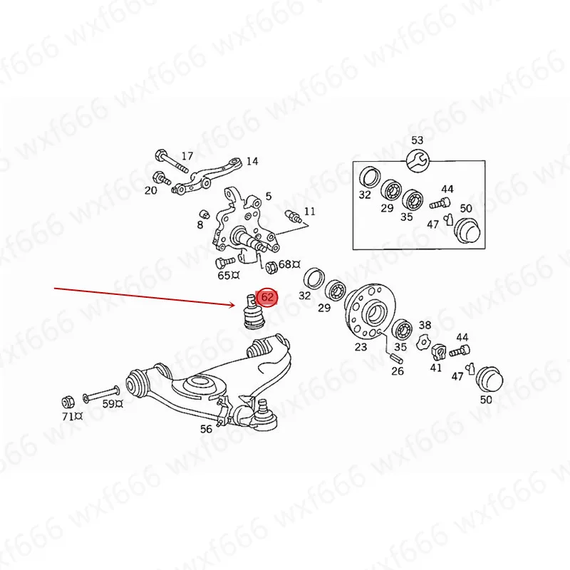 

Car Supporting universal joint Bearing universal joint E 220mer ced es-be nzE 230 Swing arm ball head Universal joint ball head