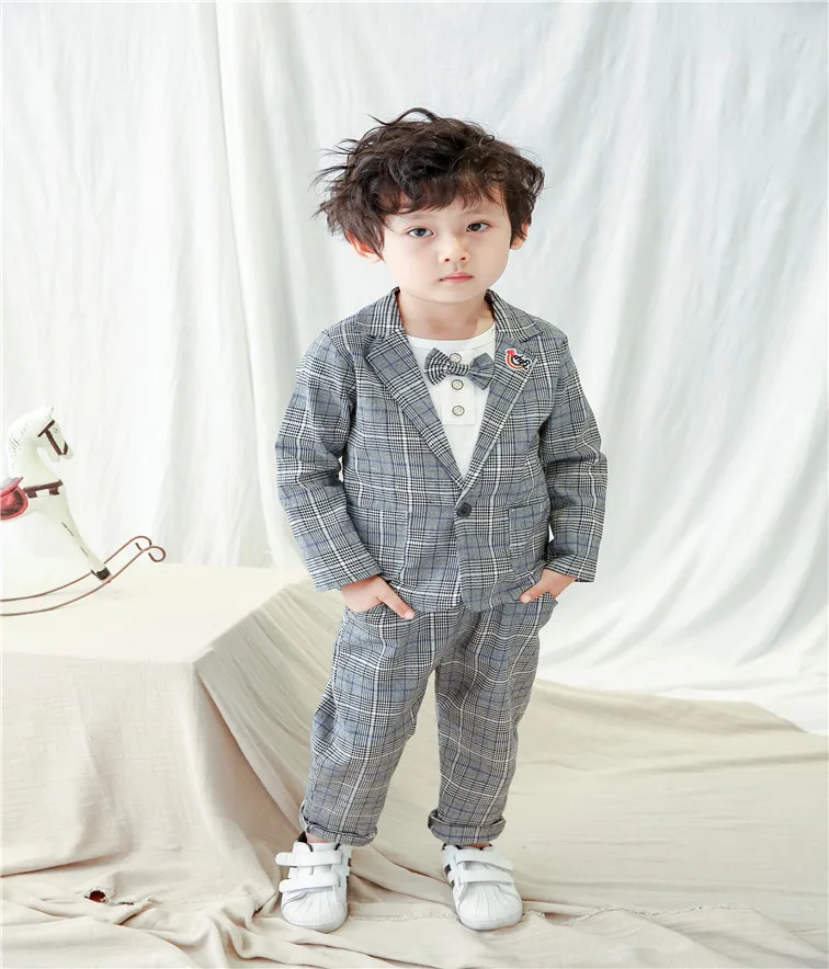 

2018 Autumn New Style BOY'S Suit Jacket Three-piece Set 0-4-Year-Old Male Baby Pure Cotton Hoodie Underwear Suit