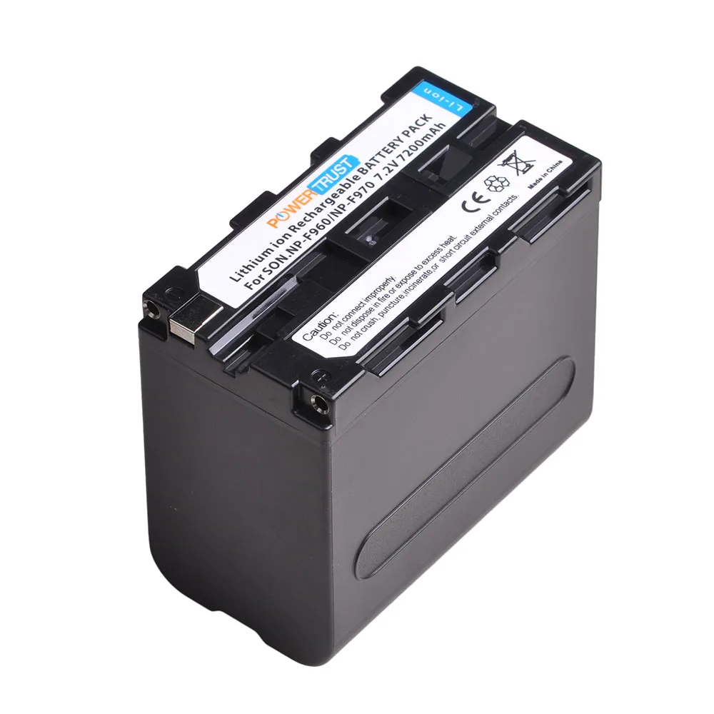 2X7,2 V 7200 мА/ч, NP-F960 NP-F970 Li-Ion Батарея с светодиодный Мощность индикатор для sony NP-F550 NP-F770 NP-F750 NP-F975 F930 F960 F970