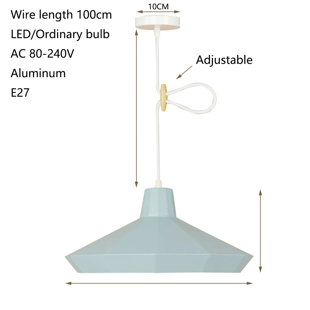 Простой подвесной светодиодный светильник E27 в стиле лофт современная лампа