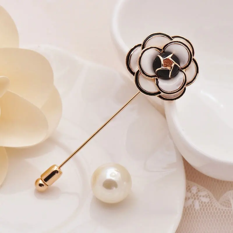 Pin Brooches Clothing Brooch Flower Brooch Pearl Brooches Camellia Rose Pearl Female Brooch