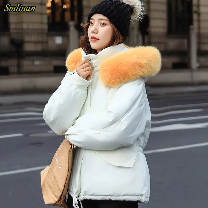 

Smlinan 2020 Winer Down Jacket Women 2020 New Thick Cotton Padded Short Coat Female Plus Size Casual Loose Hooded Parka Mujer