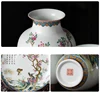 Jingdezhen Ceramic Flower Plate Vase Set Modern Home Vase Decoration Famille Rose Flower And Bird Handicraft Creative Ornament 2