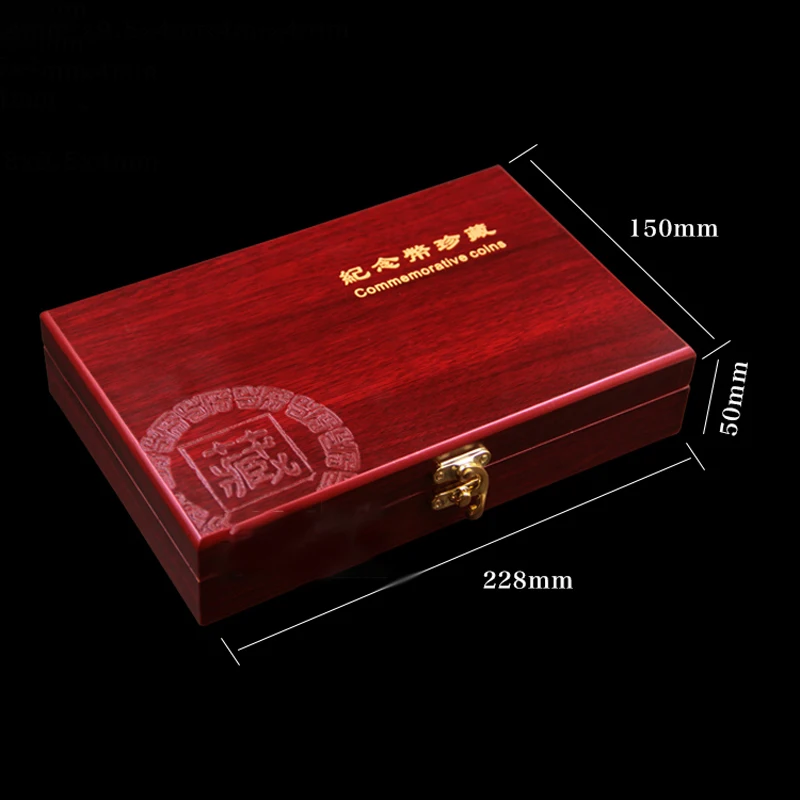 

Wood Coin Protection Display Box Storage Case Holder +50 Small Round Box Boxes +50 Inner Pads For Awards Ceremony Wooden Box