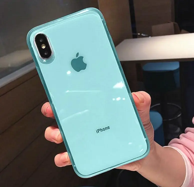Зеленый Противоударный чехол для телефона с рамкой для iPhone 11Pro X XS XR XS Max 8 7 6 6S Plus, мягкая защитная задняя крышка из тпу, мягкая силиконовая задняя крышка - Цвет: Зеленый