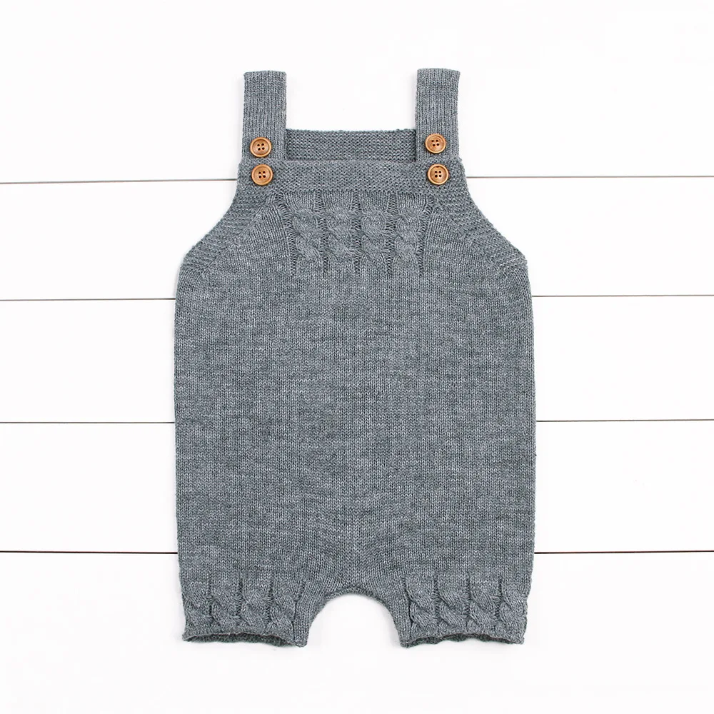 INS Childrenswear Autumn And Winter Sweater New Style Solid Color Knitted Camisole Solid Color Romper Climb Yiyi Hot Sales