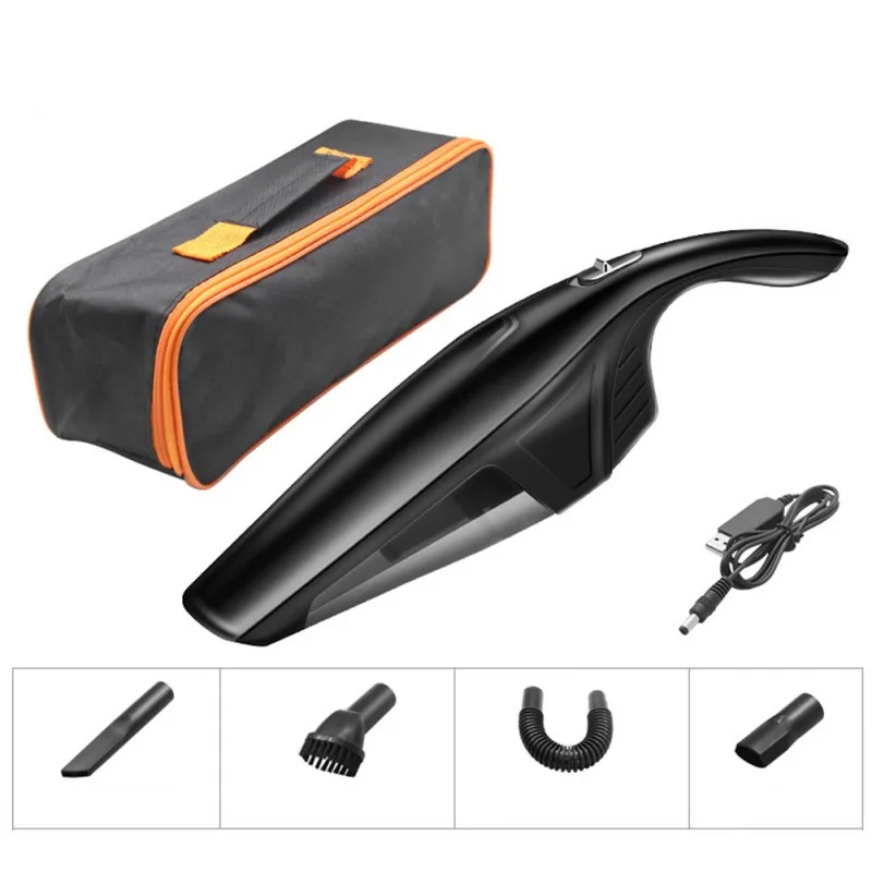 UK Plug with bag Portable Car Handheld Auto Vacuum Cleaner Wet And Dry Dual-Use For Car Interior Cleaner - Цвет: UK Plug with bag
