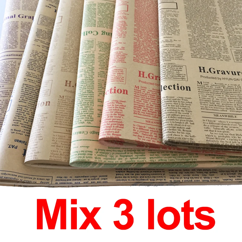 Mix 3lots 45 шт., Классическая английская бумажная посылка, бумажный букет цветов, Цветочный DIY материал, оберточная бумага - Цвет: Mix 3lots