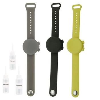 

Adjustable Silicone Hand Washing Dispenser Wrist Strap Bracelet with Refillable Beak Bottle