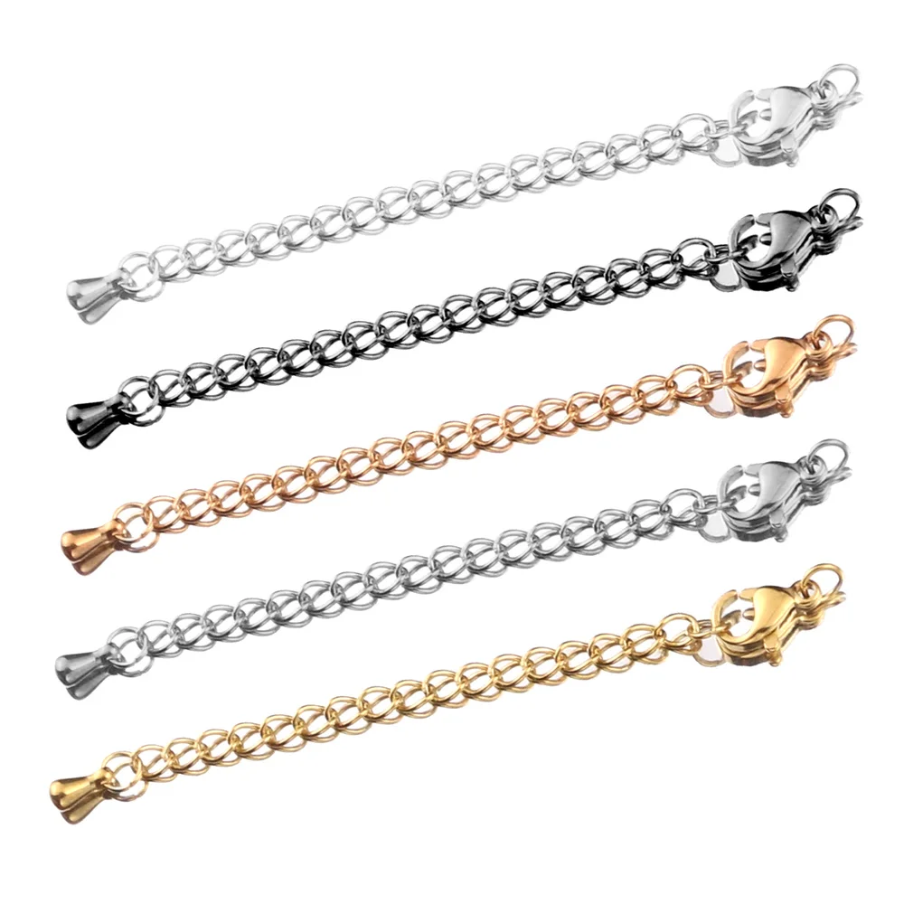 10pcs Lot Stainless Steel Silver Gold Clasps Hooks Cords End