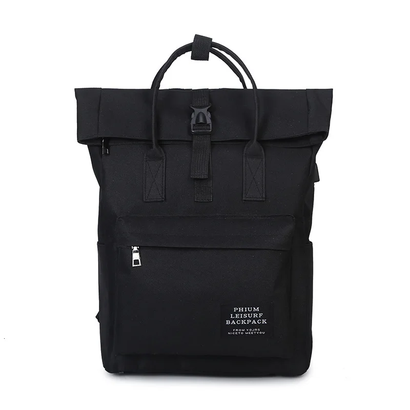 HERALD модный рюкзак с USB, женский модный рюкзак, корейский женский повседневный рюкзак для путешествий, школьный рюкзак для девочек, Классический рюкзак, сумка для ноутбука - Цвет: Черный