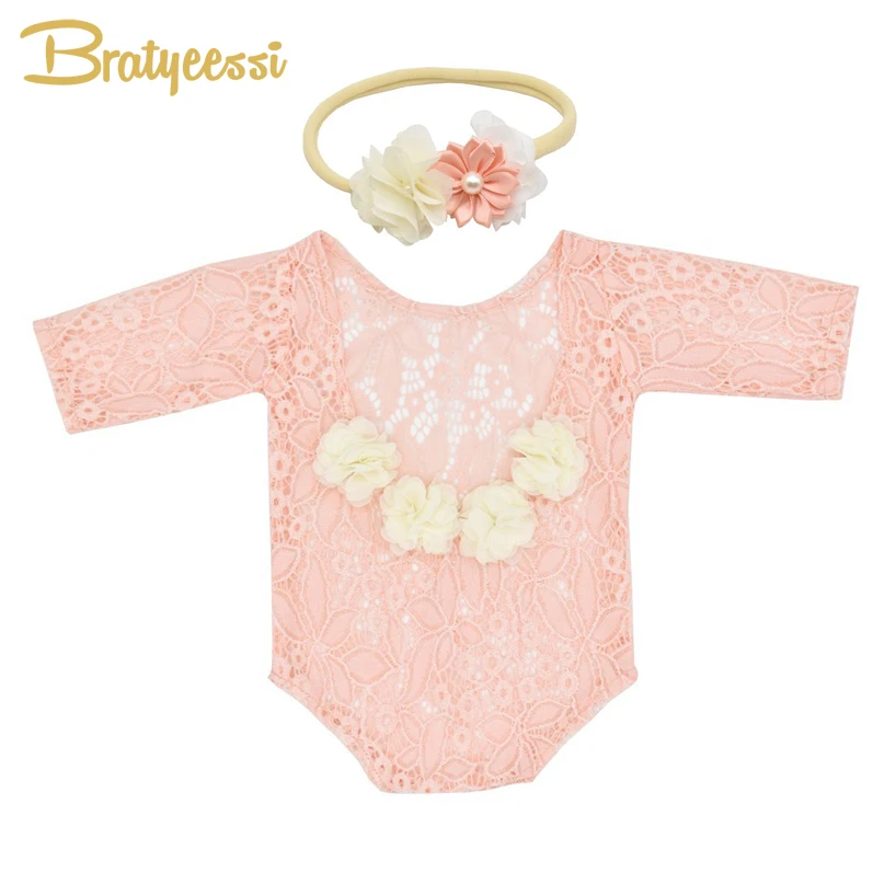 Accesorios de fotografía recién nacido, Pelele de princesa de encaje para recién nacido, disfraz con diadema para estudio de fotografía, ropa para bebé y Niña