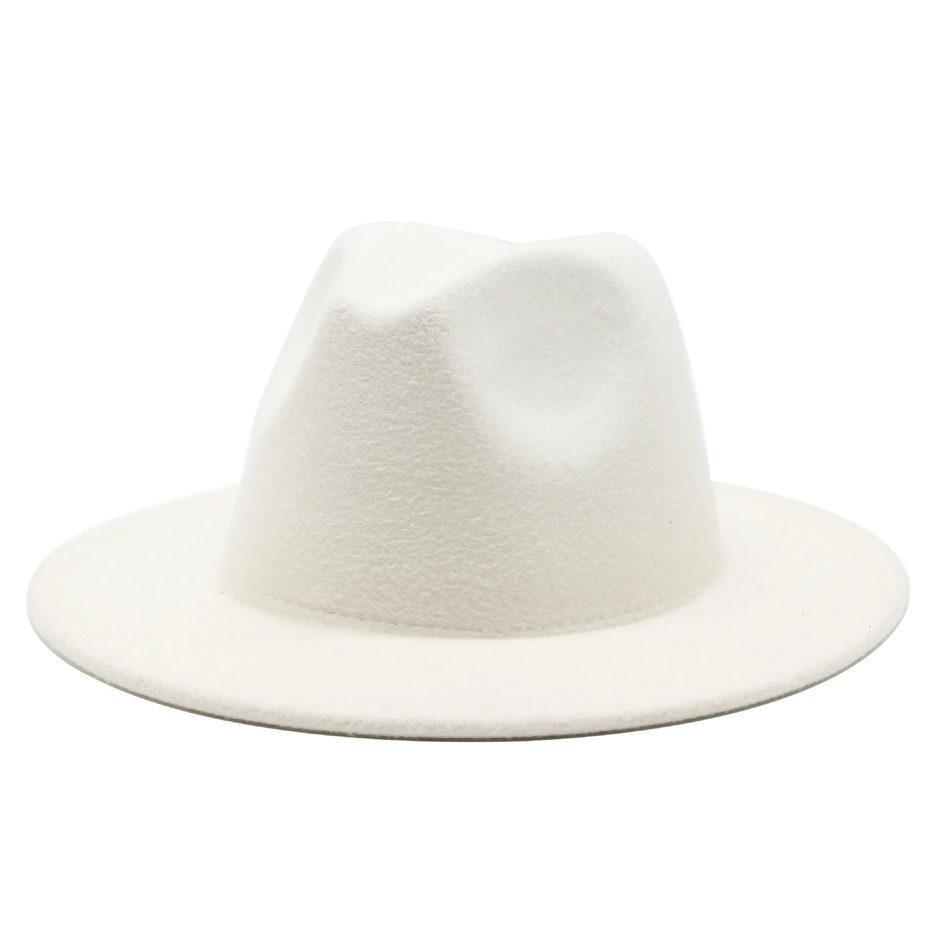 Retro classic felt jazz hat fedora hat with big brim Panama for women men black red top hat Ladies top hat imitation wool  cap 6