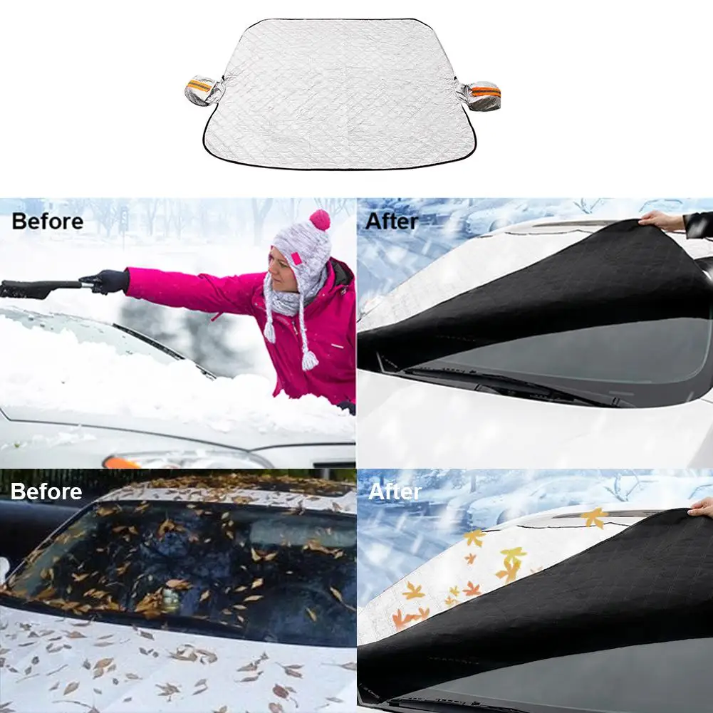 Покрытие на лобовое стекло, утолщенное, анти-морозное, защита от солнца, половина, одежда на лобовое стекло автомобиля, снежное покрытие
