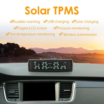 

AN-07 LCD Solar Truck TPMS Tire Pressure Temperature Monitoring Alarm System Car Enduring Real Time Tire Pressure