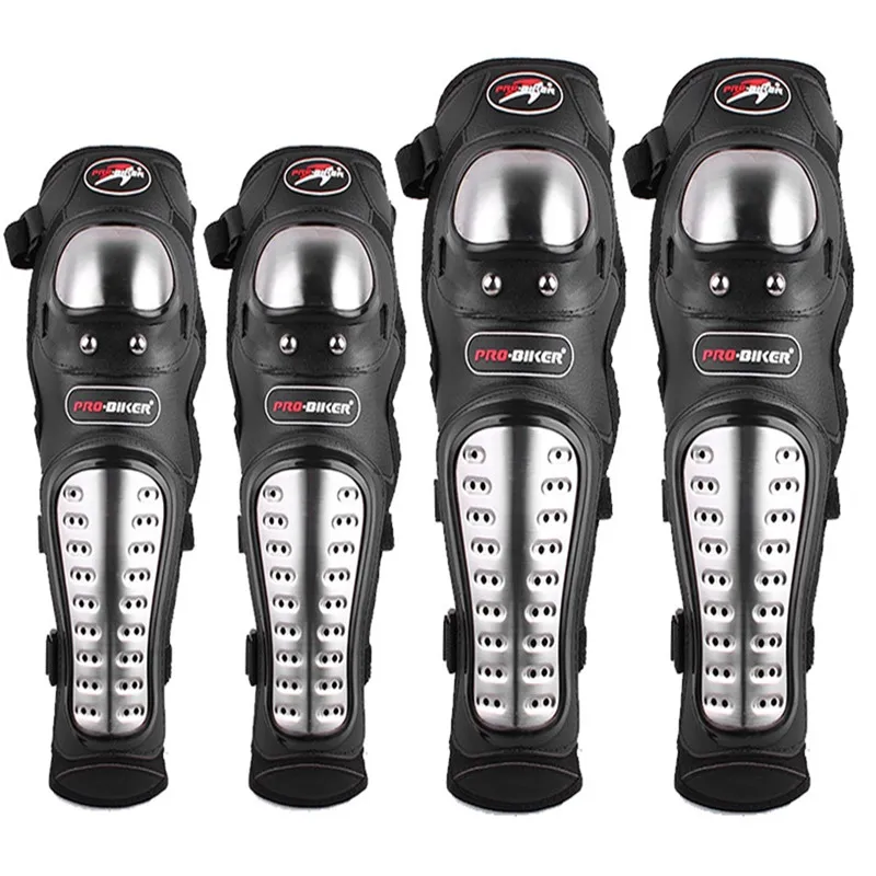 

4 PCS/Set Motorcycle Knee Elbow Protector Pads Set Stainless Steel Protective Gear Protector Guards Kit Sports Armor Kit