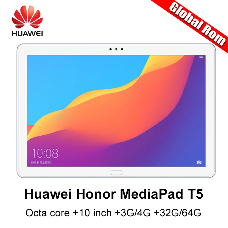 Глобальный Встроенная память huawei MediaPad T5 huawei honor T5 Kirin 659 Octa core 10 дюймов 4G Оперативная память 64G Встроенная память LTE 5100 мАч планшетный ПК с системой андроида