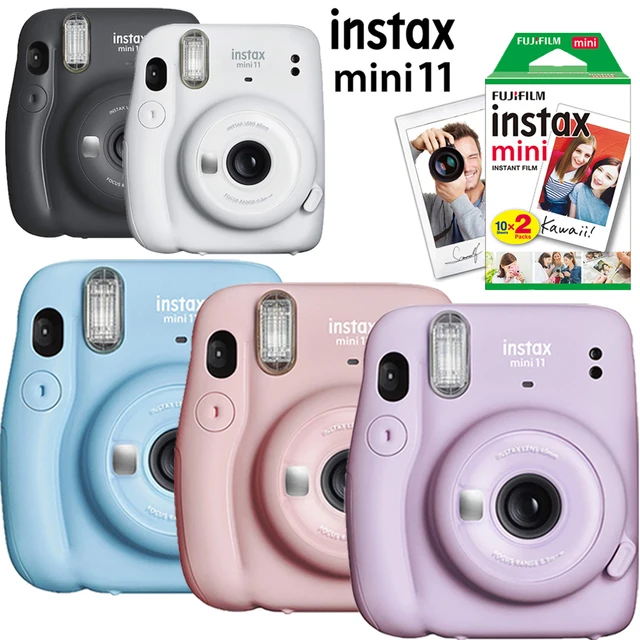 Fujifilm – Mini appareil Photo instantané Instax 11, rose/bleu/gris/blanc/violet, avec 20 feuilles de papier Photo blanc 