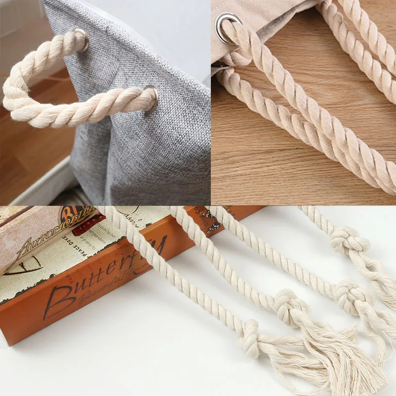 100% Cotton Three twisted Rope String Cord Twine Sash 2meter 5mm-20mm Thick Cords For Handmade Decorative cotton rope