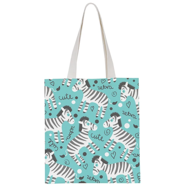 New Fashion Ladies Canvas Shoulder Bag Cute Animal Pink Sweet Girl Handbag Casual Harajuku Light Storage Bag Funny Shopping Bag style12