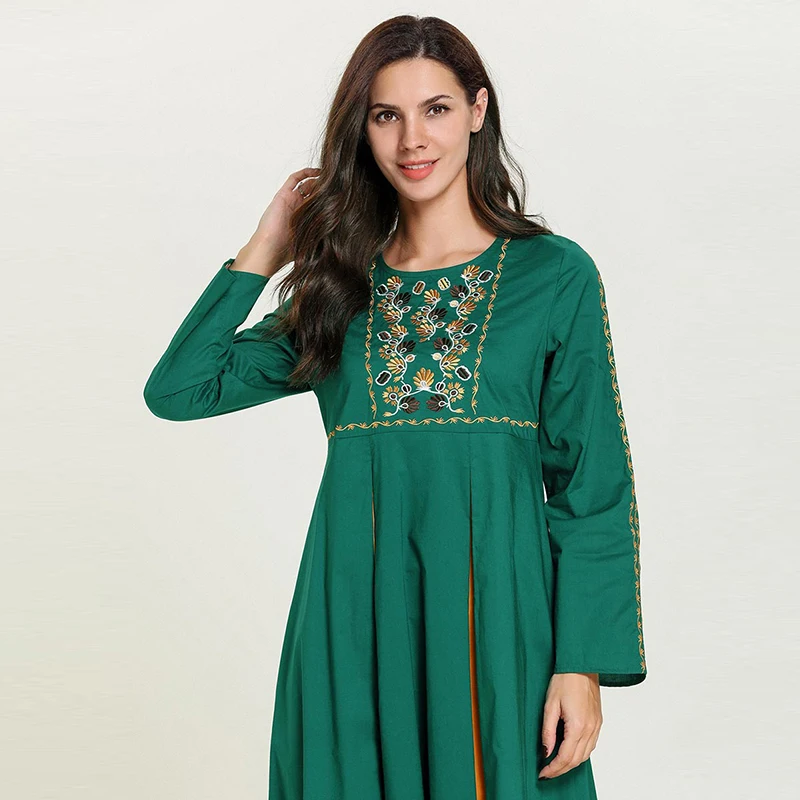 Абайя, Кафтан Дубай исламский, Арабский мусульманский хиджаб платье Vestidos Arabes Пакистанская Турция одеяние мусульмане Grote Maten Dames Kleding