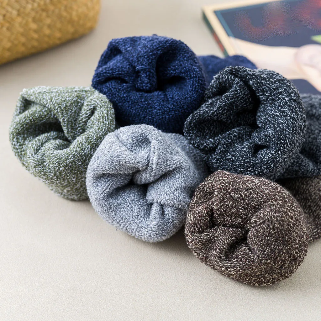 Male Thicker Solid Color Socks Cotton Socks Against Cold Snow Winter Warm Funny Happy Male Men Sports Medium Socks Dropshipping