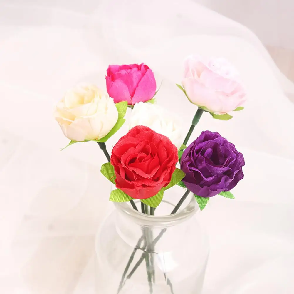 

Hot Sale 10Pcs Artificial Flower Heads Tea Buds Arrangement DIY Wedding Candy Box Decor hot