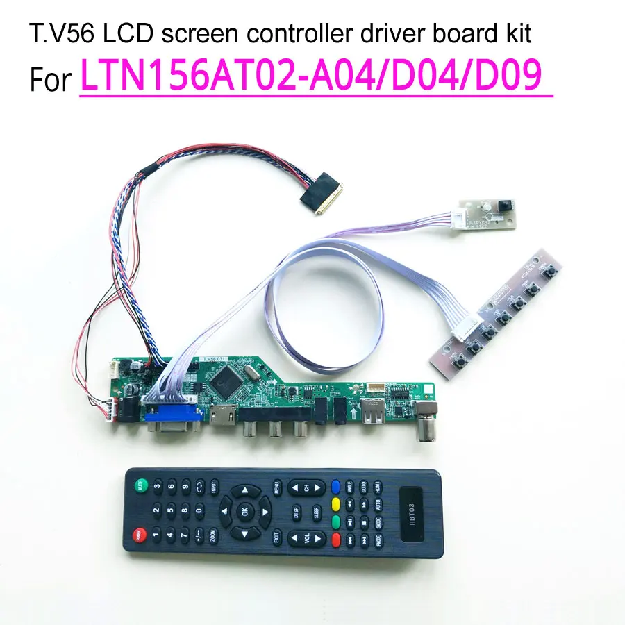 Для LTN156AT02-A04/D04/D09 панель ноутбука TV56 дисплей Контроллер привод карты 15," WLED LVDS 40Pin HDMI VGA USB AV RF 1366*768 комплект
