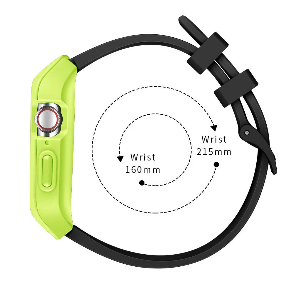 Премиум средство защиты ПК чехол с силиконовой лентой для Apple Watch Series 4 iWatch 44 мм противоударный чехол ремешок для спортивных часов аксессуары для бампера