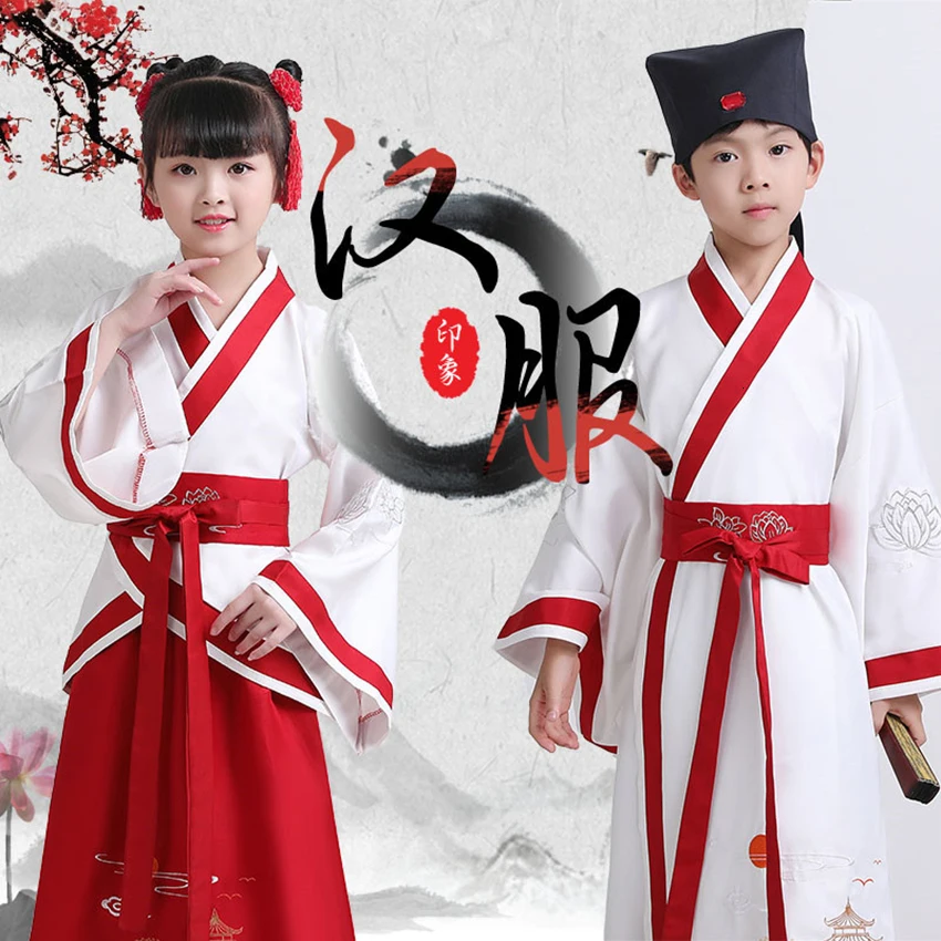 

Tangsuit Traditioanl Chinese Clothing for Kids Hanfu Embroidery Ancient Tang Dynasty Top Skirt 2Pcs Set Folk Dress Dance Costume