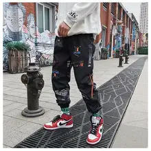 Mooregwood мужские брюки-карго, хип-хоп брюки, мужские свободные штаны для бега, уличная одежда шаровары с принтом, брюки до щиколотки