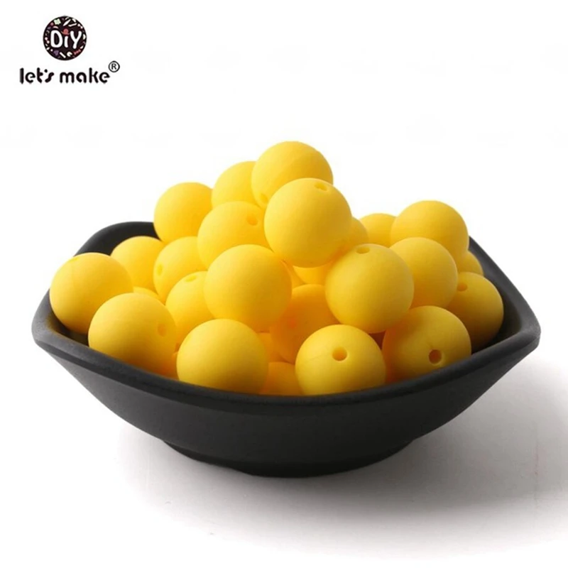 Let's Make 15 мм BPA Free Perle силиконовые бусины пищевого качества Силиконовые Прорезыватели для зубов 20 шт цветные Детские Прорезыватели для зубов DIY ожерелье для детей