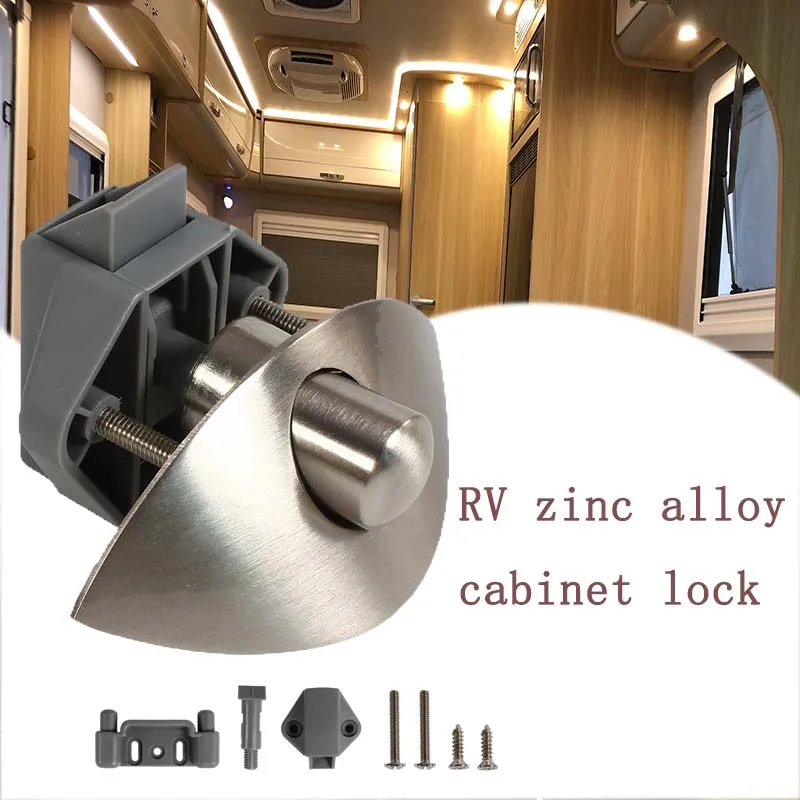 Outdoor Camper Push Lock RV Boat Cabinet Lock Handle 1Pcs Household Drawer Latch Button Furniture Door Hardware