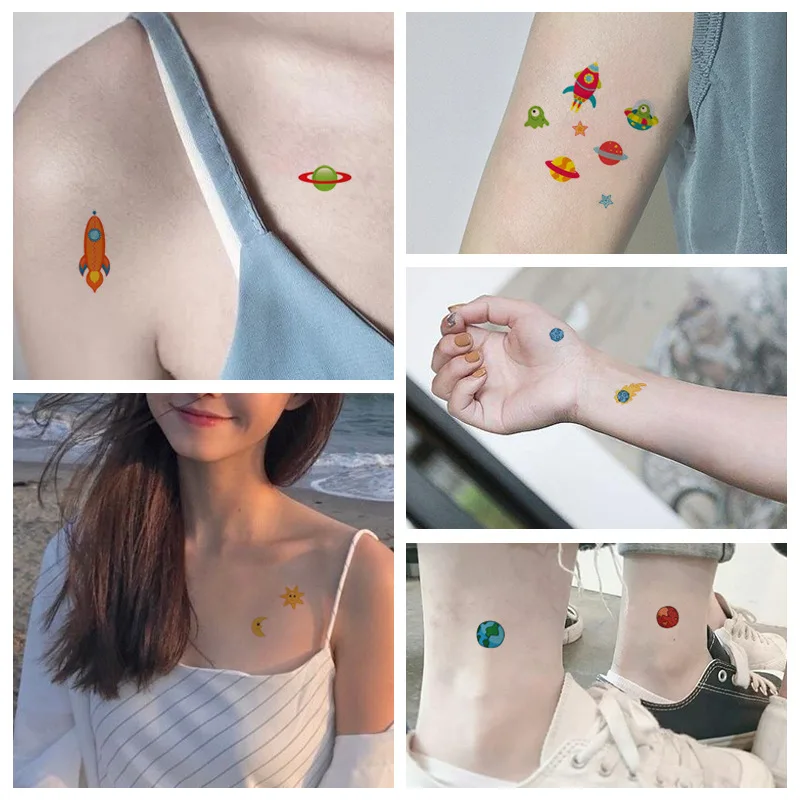 10Pcs/lot Cartoon Tattoo Stickers Children Hands Arm Unicorn Temporary Fake Tattoos Kids Birthday Party Decorations DIY Body Art