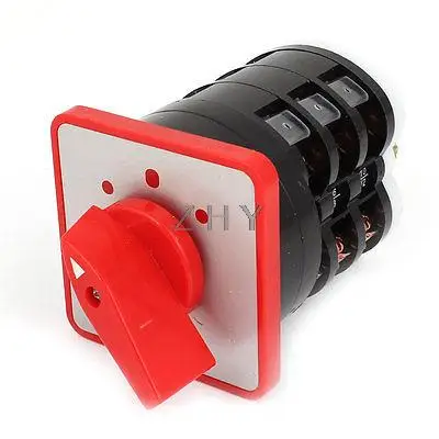 

500V 16A 3 Positions On-Off-On Changeover Control Rotary Cam Switch LW5-16