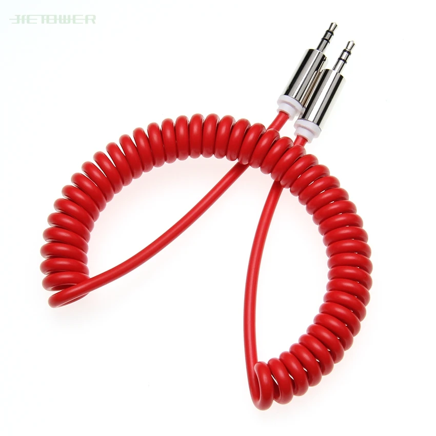 3 5 Jack AUX Audio Cable 3 5MM Male To Male Cable for Phone Car Speaker MP4 Headphone Jack 3 5 Spring Audio Cables 50pcs