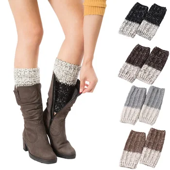 

Winter Women Socks Sets Leg Warmers Women Boots Faux Winter Knit Warm Gaiters Knit Lady Trim Cuffs Toppers Fashion Female Thigh