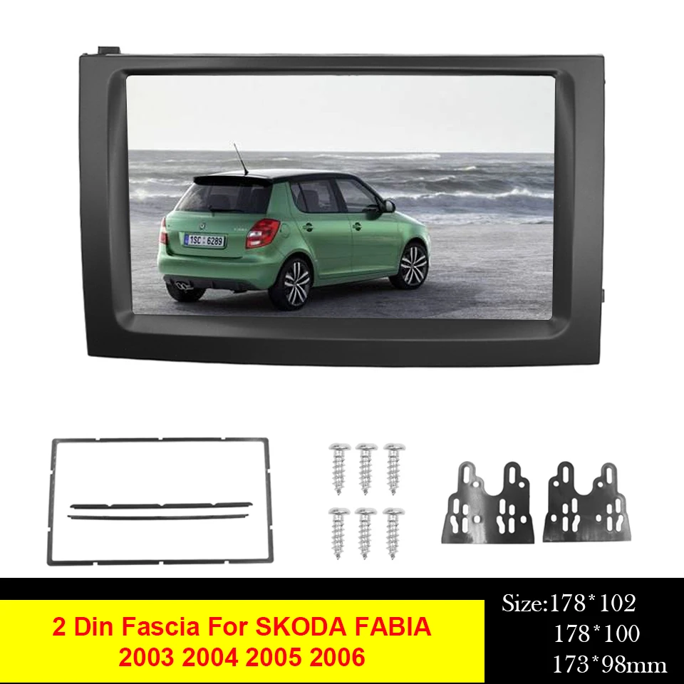 2din Car Audio Radio Stereo Frame Fascia For Skoda Fabia 2003 2004 2005 2006 Dvd Panel Plate Mount Dash Installation Bezel Trim Fascias Aliexpress