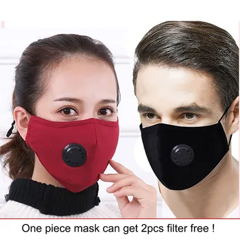 

2020 new masque Breathable cotton Mask with Breathing valve Respirator Dust Masks with 5 layer filters mouth mask